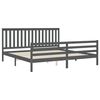 vidaXL Massivholzbett mit Kopfteil Grau 200x200 cm