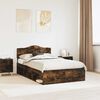 vidaXL Bettrahmen Ger&auml;ucherte Eiche 135 x 190 cm Massives Kiefernholz