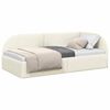 vidaXL Eckbettgestell mit Kopfteil Creme 90 cm x 200 cm Stoff