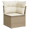 vidaXL 11-tlg. Garten-Sofagarnitur mit Kissen Beige Poly Rattan Akazie