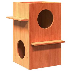 vidaXL Katzenhaus Wachsbraun 43x43x60 cm Massivholz Kiefer