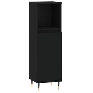vidaXL Badschrank Schwarz 30x30x100 cm Holzwerkstoff