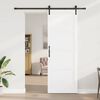 vidaXL Schiebet&uuml;r Wei&szlig; und Schwarz 83 x 232 cm Massives Kiefernholz