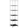 vidaXL Regal mit 6 Ablagen Schwarz 40x40x160 cm Hartglas