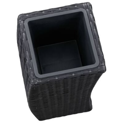 vidaXL Garten-Hochbeete 3-tlg. Poly Rattan Schwarz