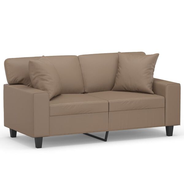 vidaXL 2-Sitzer-Sofa mit Kissen Cappuccino-Braun 120 cm Kunstleder