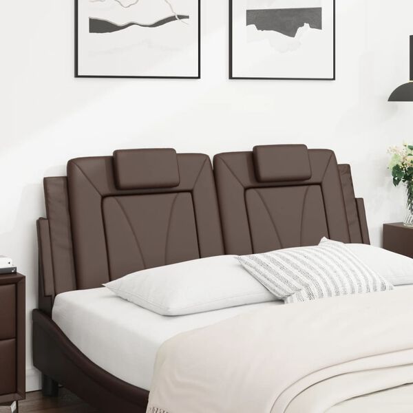 vidaXL Kopfteil-Kissen "Viana" Braun 140 cm Kunstleder