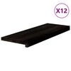 vidaXL Treppenstufen 12 Stk. Braun-Schwarz 70x30x2 cm Massivholz Eiche