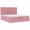vidaXL Ottoman-Bett mit Matratzen Rosa 200x200 cm Samt