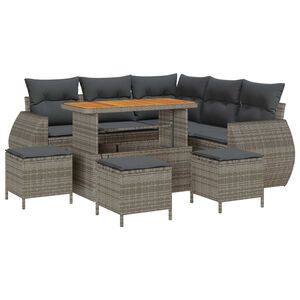 vidaXL Gartensofa-set 9 pcs Grau Poly-Rattan