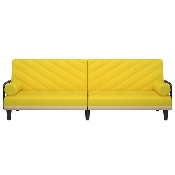 vidaXL Schlafsofa mit Armlehnen Hellgelb Stoff
