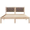 vidaXL Bettrahmen mit Kopfteil Taupe 140 x 190 cm Massives Kiefernholz