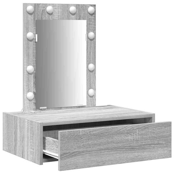 vidaXL Schminktisch mit Schubladen Grau 60 x 40 x 70 cm Holzwerkstoff