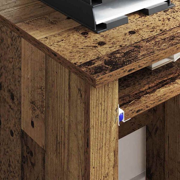 vidaXL Tisch mit R&auml;dern Mit Rad Altholz 91 x 50 x 77 cm Holzwerkstoff