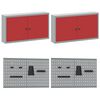 vidaXL Werkbank mit Schubladen 10 pcs Rot Ingenieure Holz und Stahl