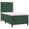 vidaXL Boxspringbett mit Matratze & LED Dunkelgr&uuml;n 90x190 cm Samt