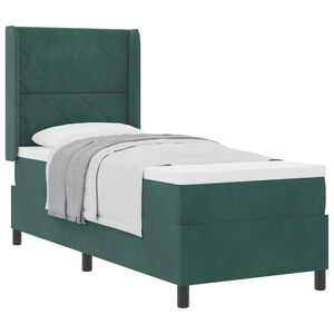 vidaXL Boxspringbett mit Kopfteil Dunkelgr&uuml;n 80 x 200 cm Samt