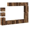 vidaXL 9-tlg. TV-Schrank-Set Wandmontage Altholz-Optik Holzwerkstoff