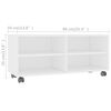 vidaXL TV-Schrank mit Rollen Wei&szlig; 90x35x35 cm Holzwerkstoff