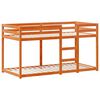 vidaXL Etagenbett mit Dach Wachsbraun 90x190 cm Massivholz Kiefer