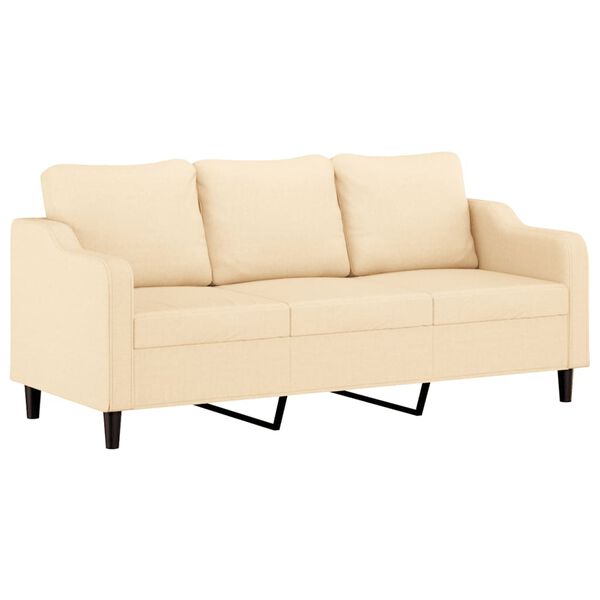 vidaXL 3-Sitzer-Sofa Creme 180 cm Stoff