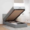 vidaXL Ottomane Bett mit Matratze & LEDs Hellgrau 80x200 cm Stoff