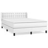 vidaXL Boxspringbett mit Matratze Wei&szlig; 140x190 cm Kunstleder