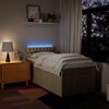 vidaXL Boxspringbett mit Matratze Creme 80x200 cm Stoff