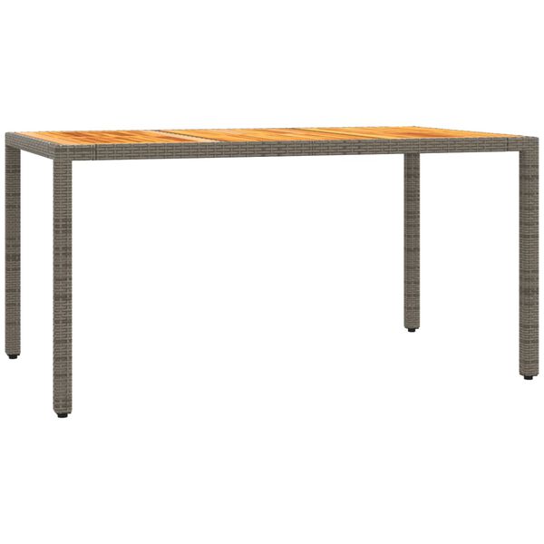 vidaXL 5-tlg. Garten-Essgruppe mit Kissen Grau Poly Rattan