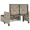 vidaXL Gartenbank mit Kissen und Hocker Hellgrau Poly Rattan