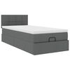 vidaXL Ottomane Bett mit Matratze & LEDs Dunkelgrau 80x200 cm Stoff