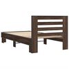 vidaXL Bettgestell Braun Eichen-Optik 90x200 cm Holzwerkstoff Metall