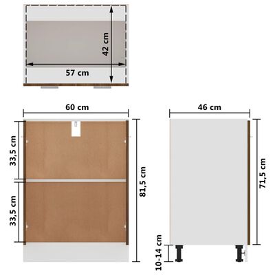 vidaXL Unterschrank Braun Eichen-Optik 60x46x81,5 cm Holzwerkstoff