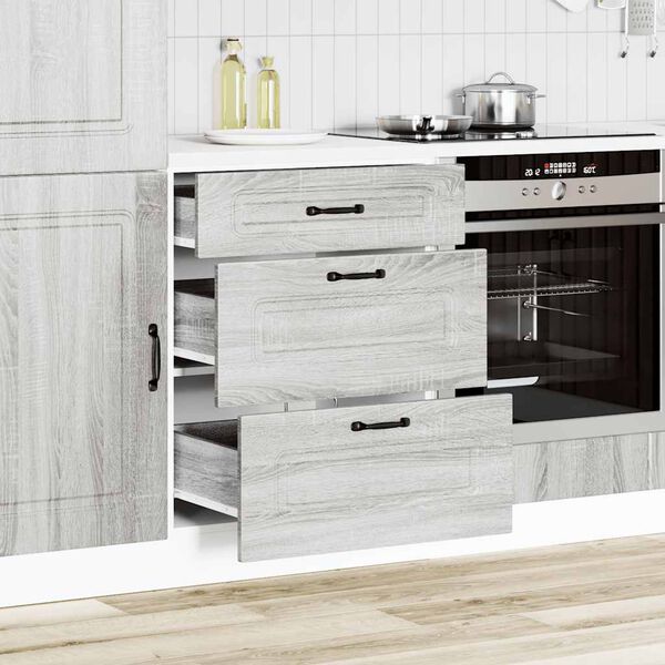 vidaXL K&uuml;chenunterschrank Kalmar Grau Sonoma Holzwerkstoff