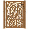 vidaXL Gartentor 100x125 cm Verwitterungsstahl Trace-Design
