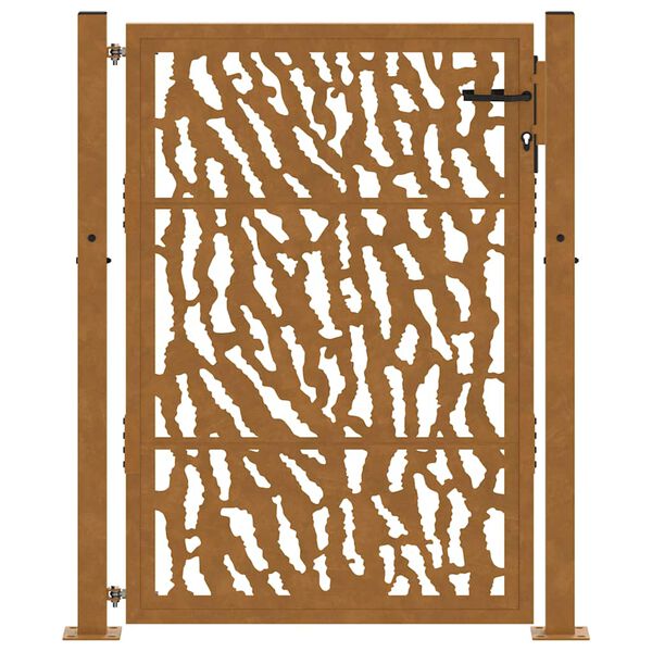 vidaXL Gartentor 100x125 cm Verwitterungsstahl Trace-Design