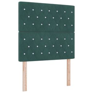 vidaXL LED Boxspringbett mit Matratze Dunkelgr&uuml;n 120 x 190 cm Stoff