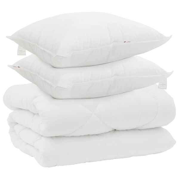 vidaXL Winterbettdecke mit Kissen 3 pcs Wei&szlig; Mikrofaser