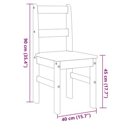 vidaXL Essstühle 2 Stk. Panama 40x46x90 cm Massivholz Kiefer