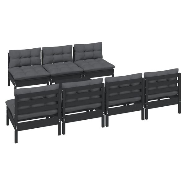 vidaXL 8-tlg. Garten-Lounge-Set mit Anthrazit Kissen Kiefernholz