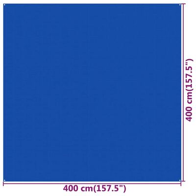 vidaXL Zeltteppich 400x400 cm Blau HDPE