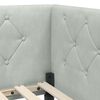 vidaXL Eckbettgestell mit Matratze Hellgrau 100 x 200 cm Samt