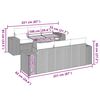 vidaXL 7-tlg. Garten-Sofagarnitur mit Kissen Grau Poly Rattan