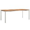vidaXL Esstisch 200x90x75 cm Massives Teakholz und Edelstahl