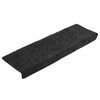 vidaXL Stufenmatten Selbstklebend 20 Stk. 65x21x4 cm Schwarz Rechteckiger Rand