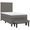 vidaXL Boxspringbett mit Matratze Grau 90x190 cm Kunstleder