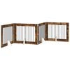 vidaXL Klappbares Hundetor mit St&auml;ndern 4 pcs Ger&auml;ucherte Eiche 401 cm