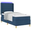 vidaXL Boxspringbett mit Matratze mit Kopfteil Blau 80 x 200 cm Stoff