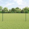 vidaXL Zaun mit Pfosten Gr&uuml;n 1 x 25 m Stahl