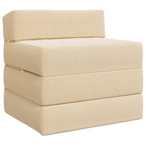 vidaXL Klappsofa Bett 2-Sitzer Creme 70 x 60 x 63 cm Cordstoff